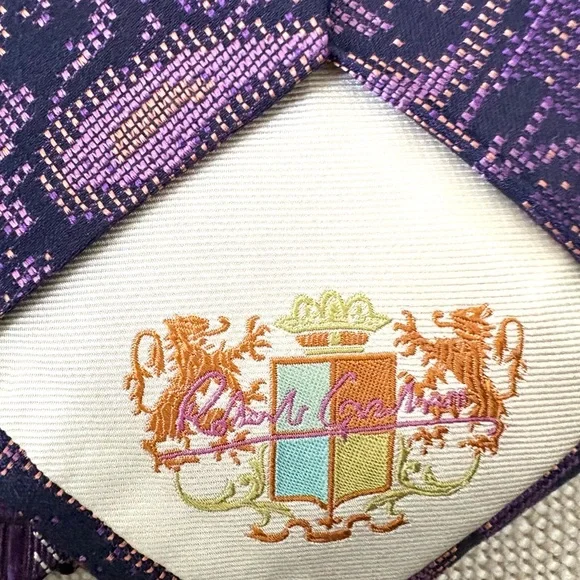 Set of 3 Roberto Calvalli Men's Patterned Silk Ties Vintage - Picture 3 of 14